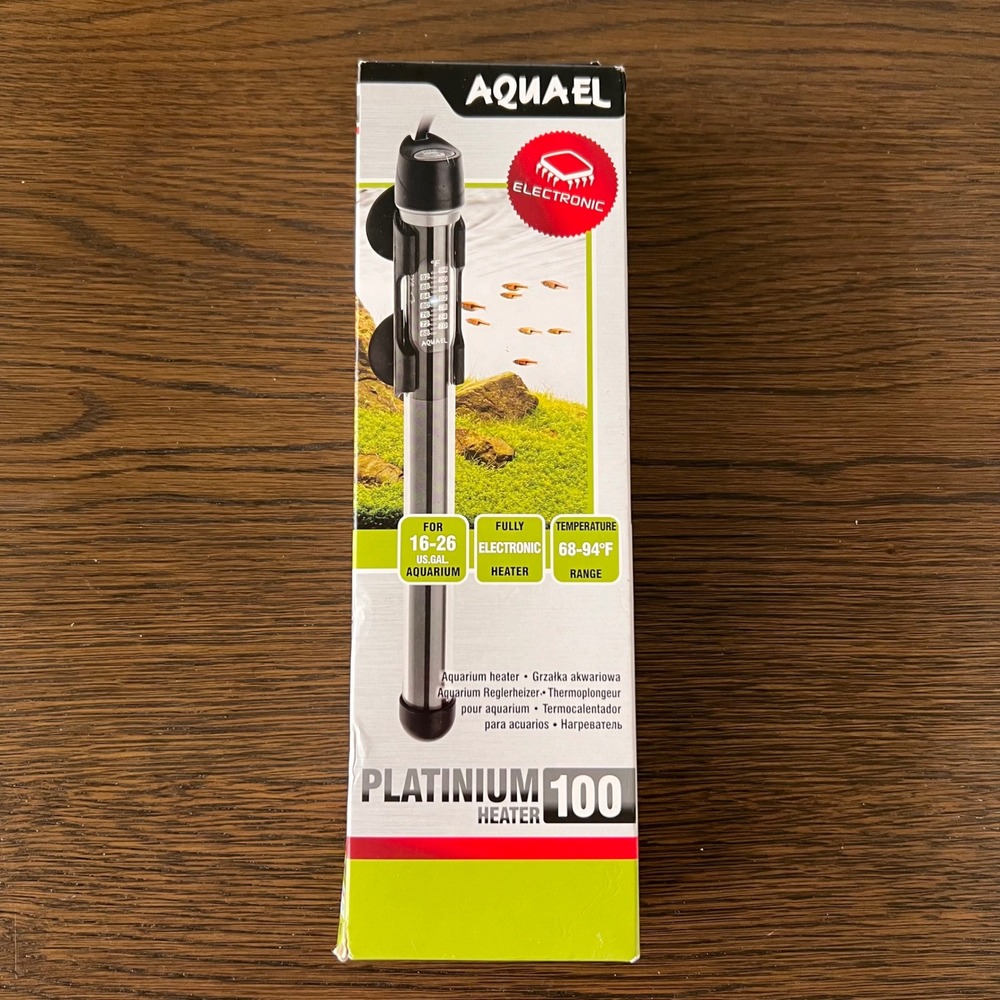 Aquael Platinium 100 Electronic Aquarium Heater 100W for 16-26 Gallon Tanks‎